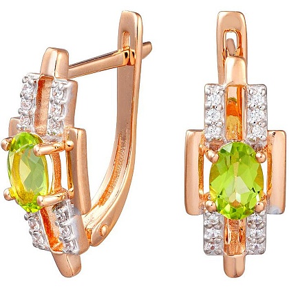 Серьги с хризолитами 2185489