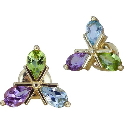 Серьги с хризолитами 2185304