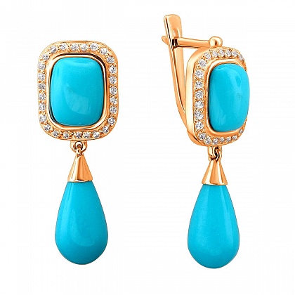 Серьги с Бирюзой 01С414305-1