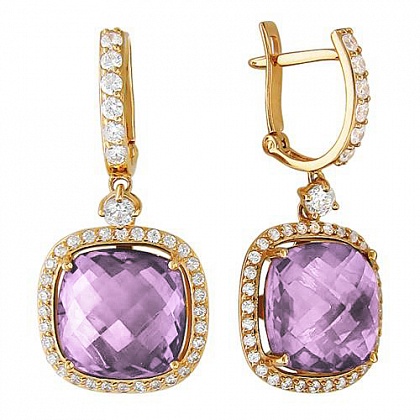 Серьги с аметистами 01С315087-2