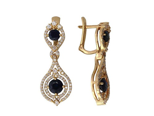 Серьги с сапфиром 01С645964-1