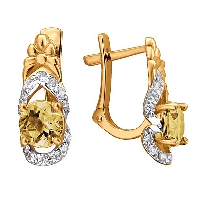 Серьги с цитринами 01С3112167Р-4