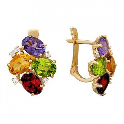 Серьги с цитринами 01С315667-3