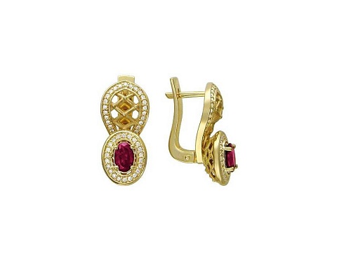 Серьги с рубинами 01С646570