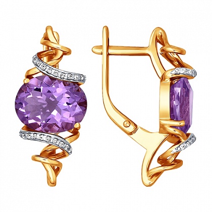 Серьги с аметистами 723666