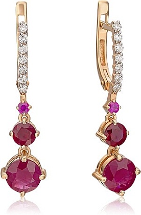 Серьги с рубинами 2443107