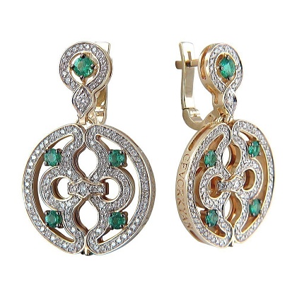 Серьги с изумрудами 01С637989-1