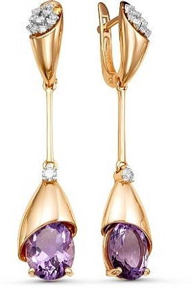 Серьги с аметистами 2260679