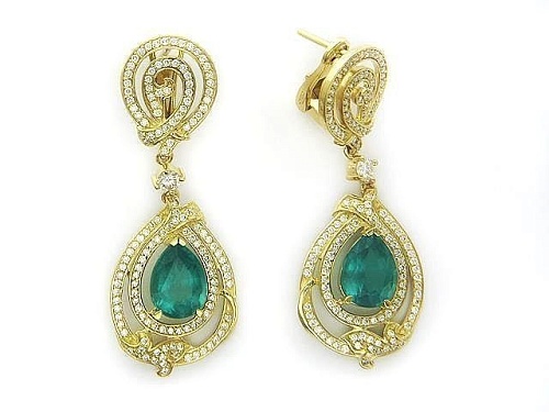Серьги с изумрудами 01С643930-1