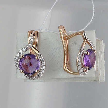 Серьги с аметистами С16С3133315