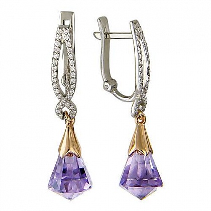 Серьги с аметистами 01С367892
