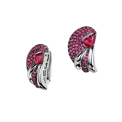 Серьги с рубинами 01С5213374-2