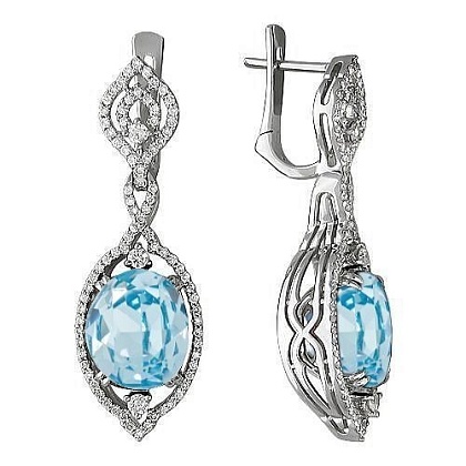 Серьги с аквамаринами 01С627149-1
