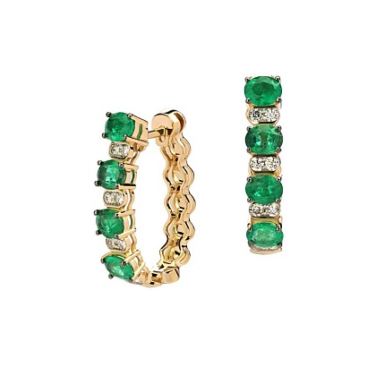 Серьги с изумрудами 01С6313042-3