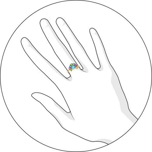 Кольцо с Цветником G-1249-G 1