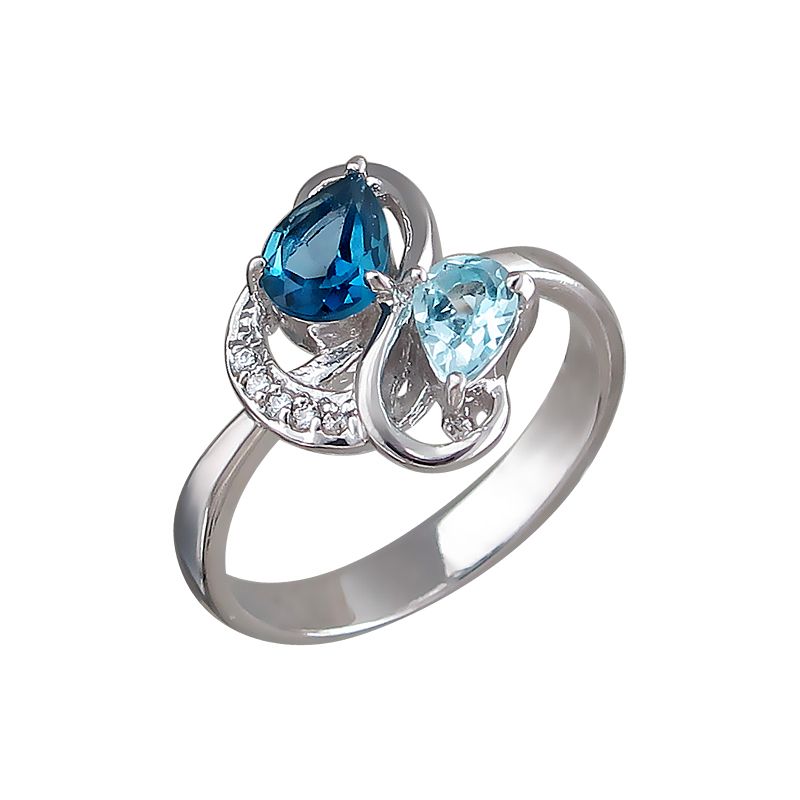 КОЛЬЦО 30-16К3512760-31 с Топазом-Лондоном